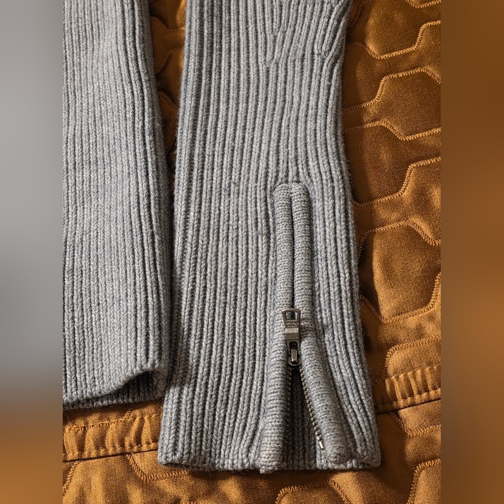 Armani Exchange Full Zip Moto Gray Sweater Jacket, Womens XS - Picture 7 of 9